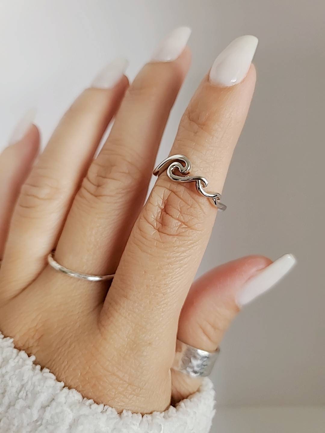 Sterling Silver Waves Ring, Rolling Wave Ring, Beach Wave Ring, Ocean Tide Ring, 925 Stamped, Summer Ring, non tarnish jewelry