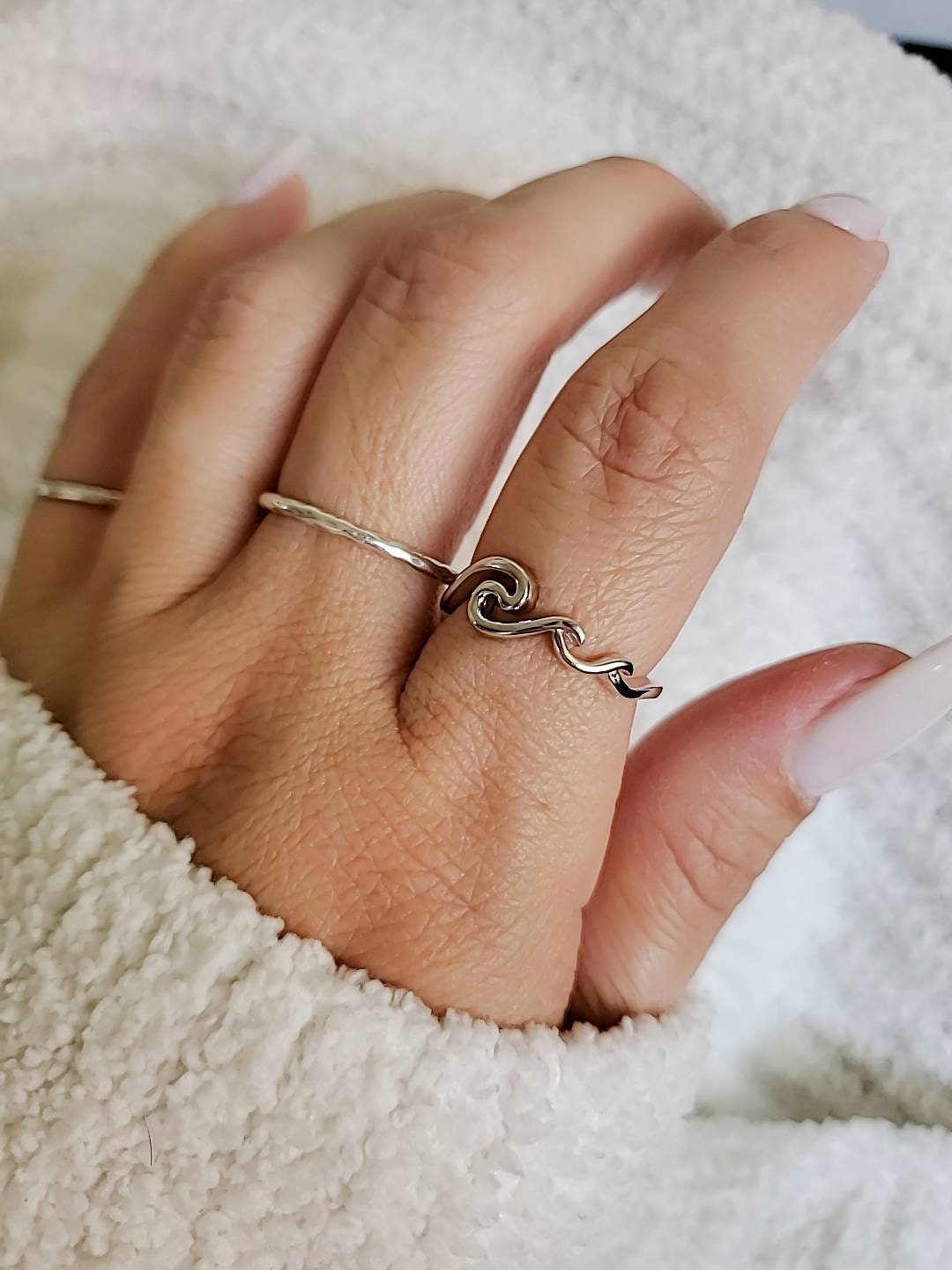 Sterling Silver Waves Ring, Rolling Wave Ring, Beach Wave Ring, Ocean Tide Ring, 925 Stamped, Summer Ring, non tarnish jewelry
