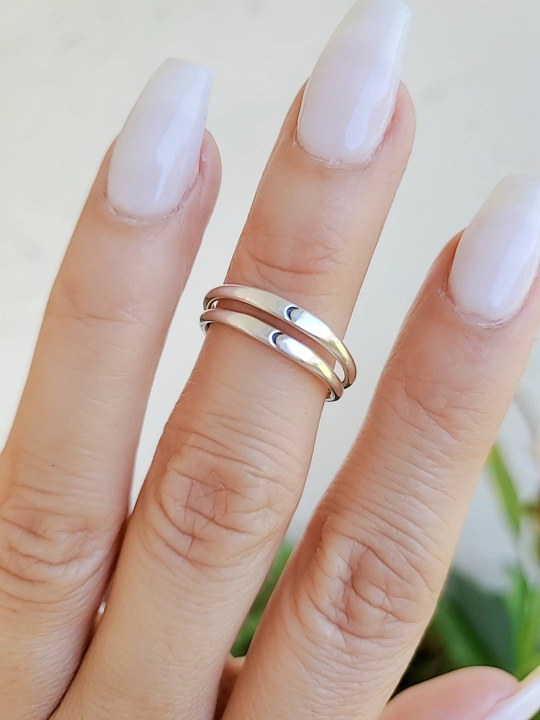 Sterling Silver Crescent Moon Ring, Thin Dainty Ring, 925 Minimalist Ring, Women's Simple Ring, 925 Stamped, Stack Ring,