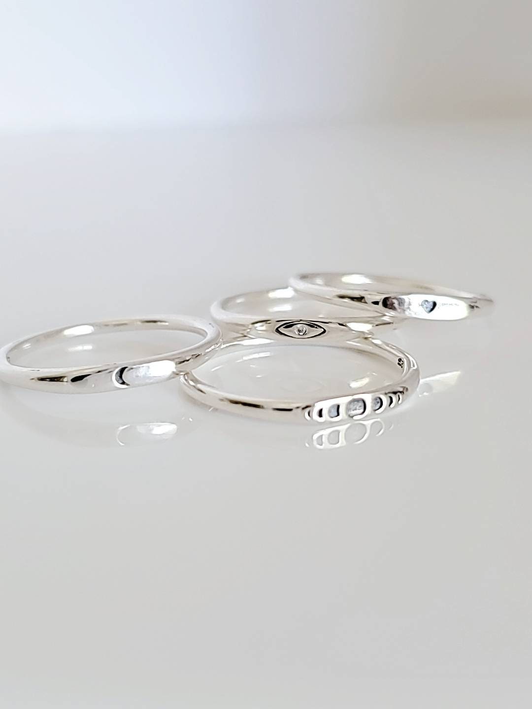 Sterling Silver Crescent Moon Ring, Thin Dainty Ring, 925 Minimalist Ring, Women's Simple Ring, 925 Stamped, Stack Ring,