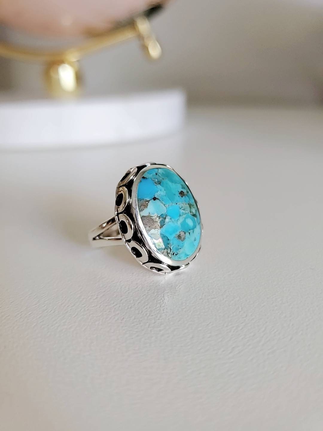 Turquoise Natural Stone Bohemian Ring