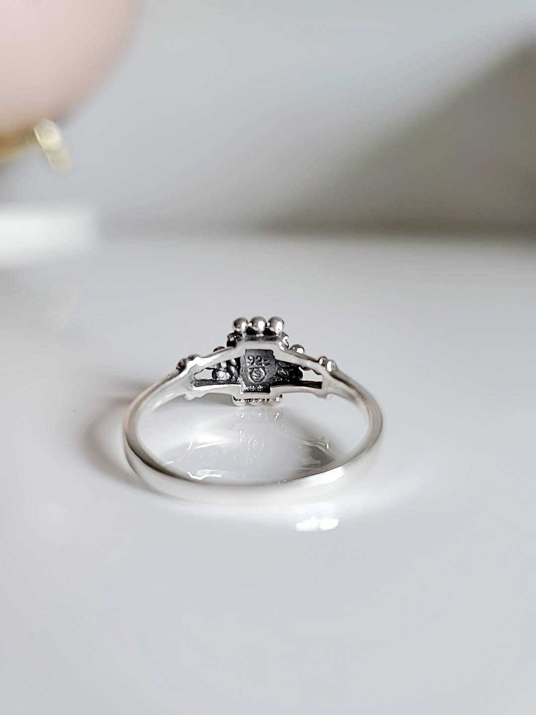 Sterling Silver Onyx Ring, Women's Ring, Bali Onyx Ring, Minimalist Ring, Genuine Onyx, 925 Stamped, Black Stone Ring, Gift ideas for women