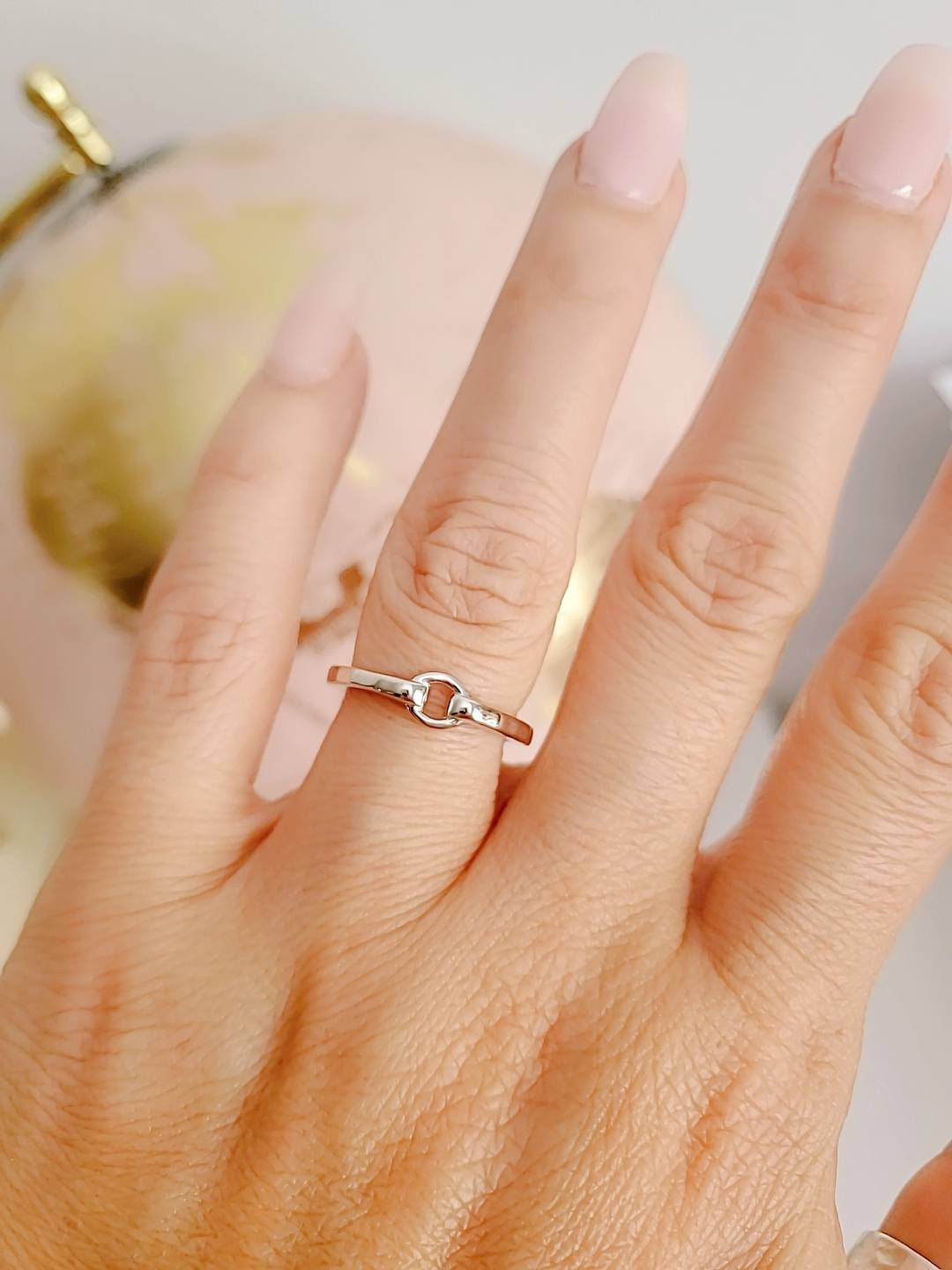Hammered Simple Circle Band 925 Stamped