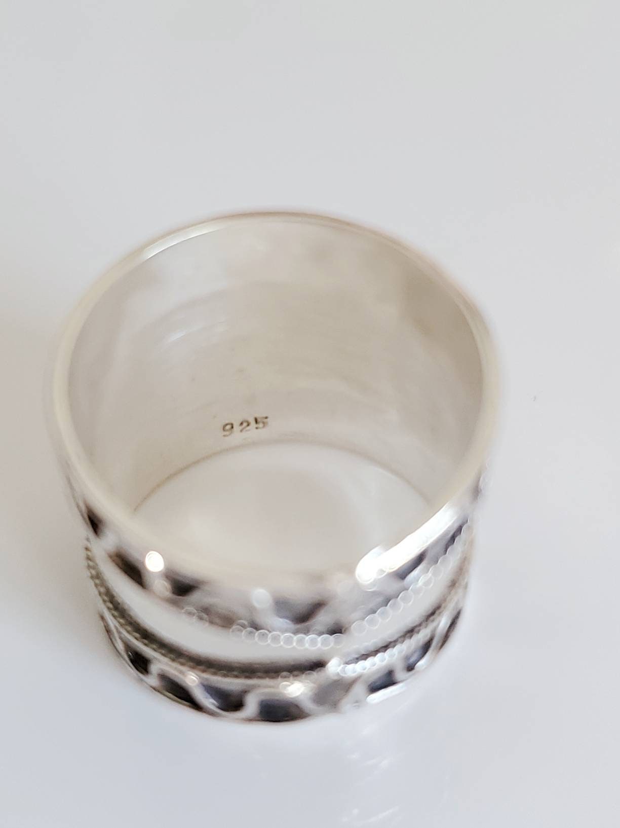Sterling Silver Band Concave Bali Ring