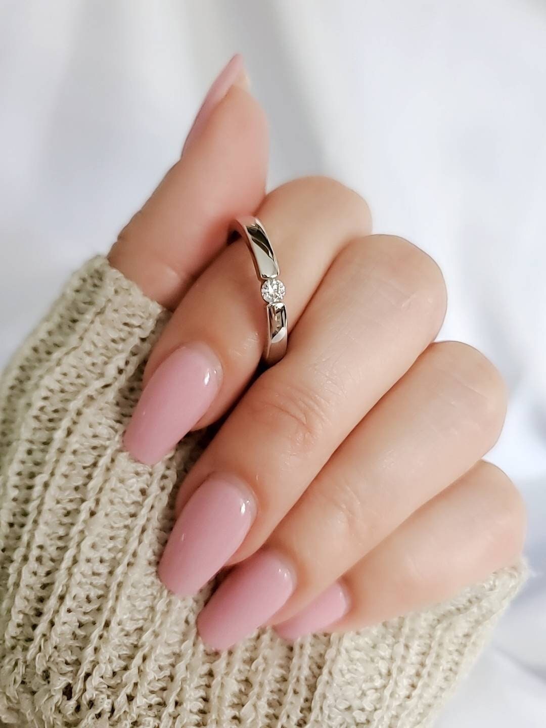 Sterling Silver Women Ring, Solitaire Round Cut Ring, 925 Stamped, Engagement Ring, Bridal Band, Wedding Band, non tarnish