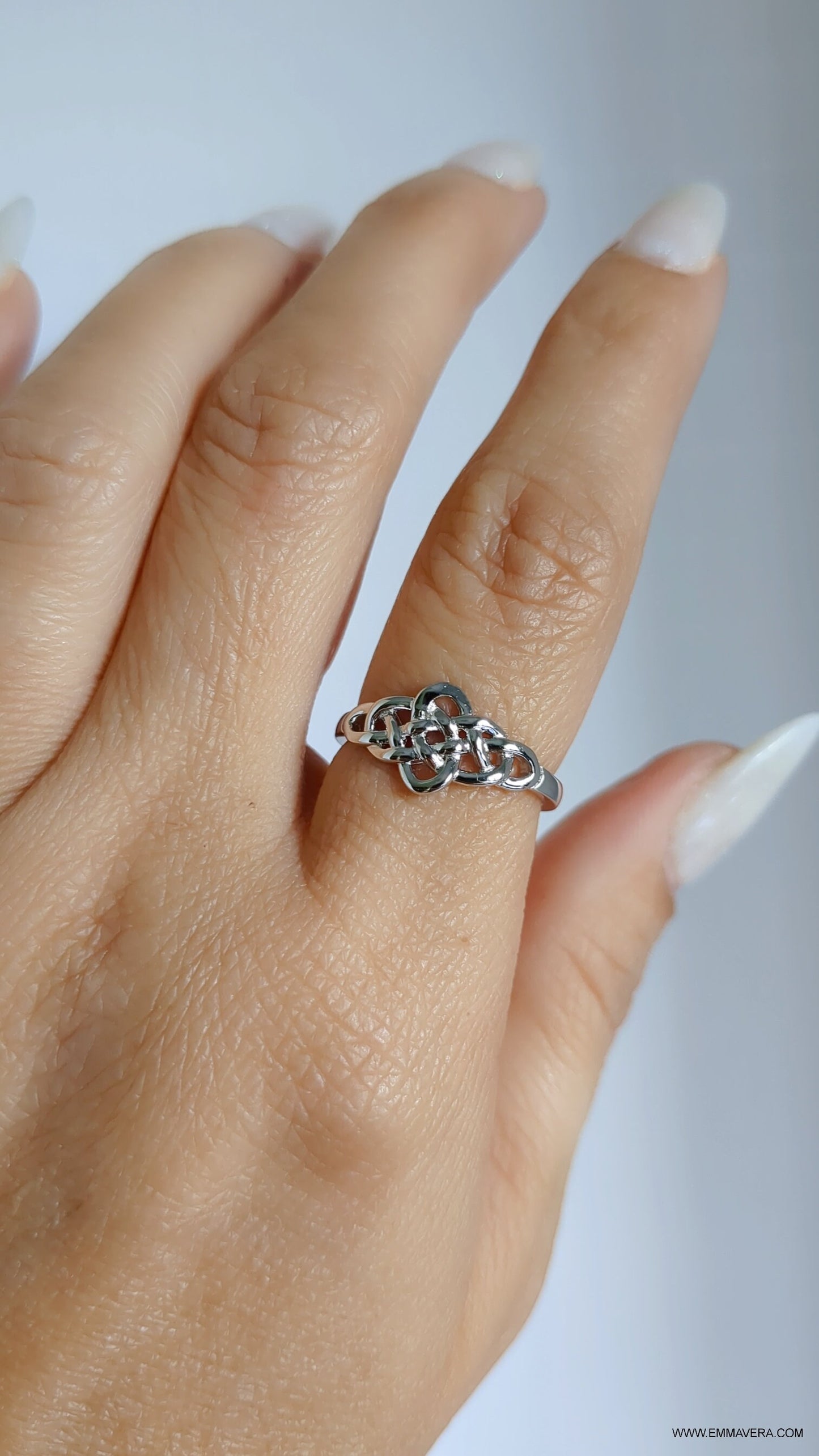 Sterling Silver Double Trinity Knot Celtic Ring