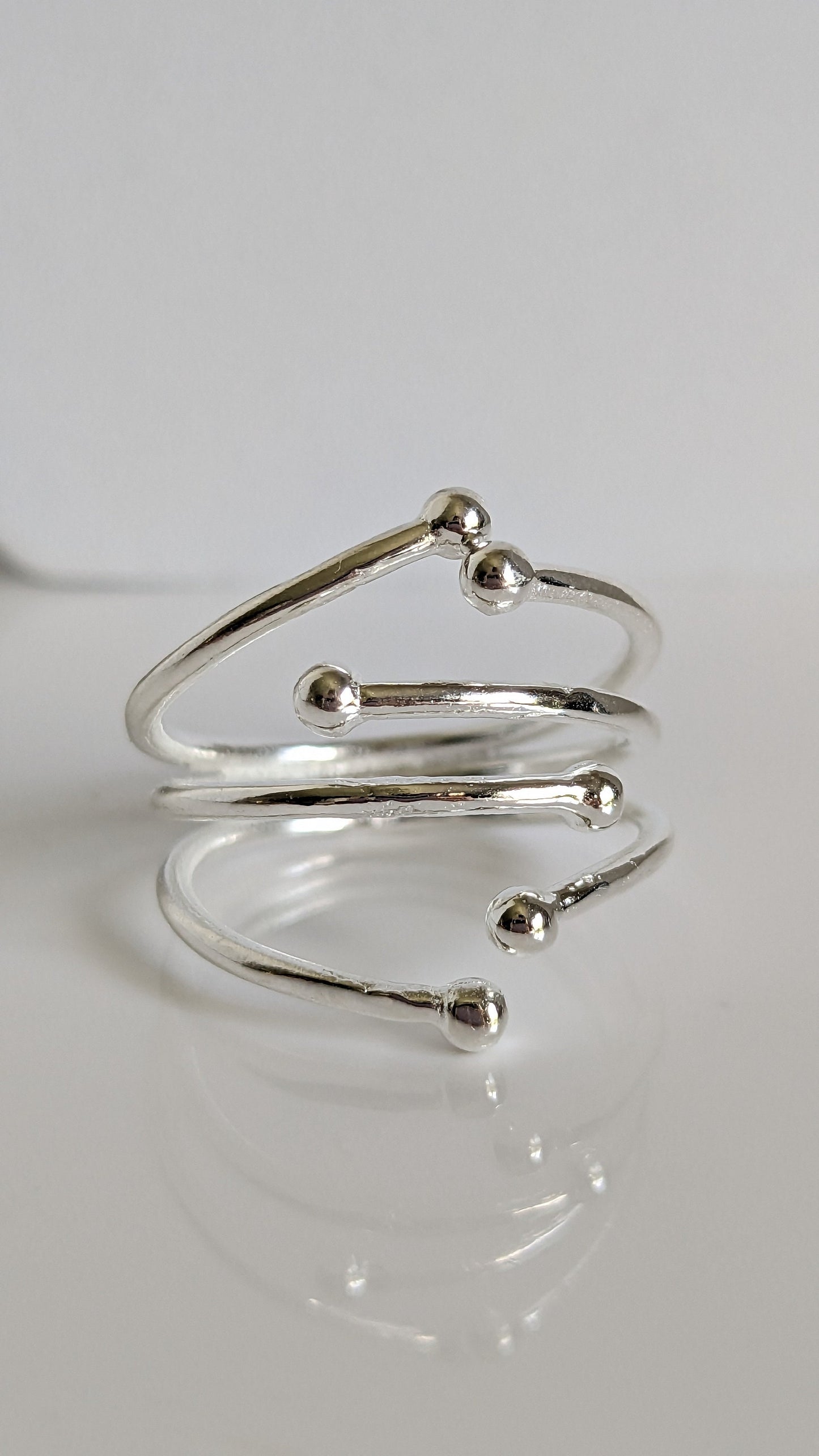 Sterling Silver Ring, Multi Beads Ring, Adjustable Ring, Statement Silver Ring, Tiny Balls Ring, Women's Silver Ring, Gift for Women