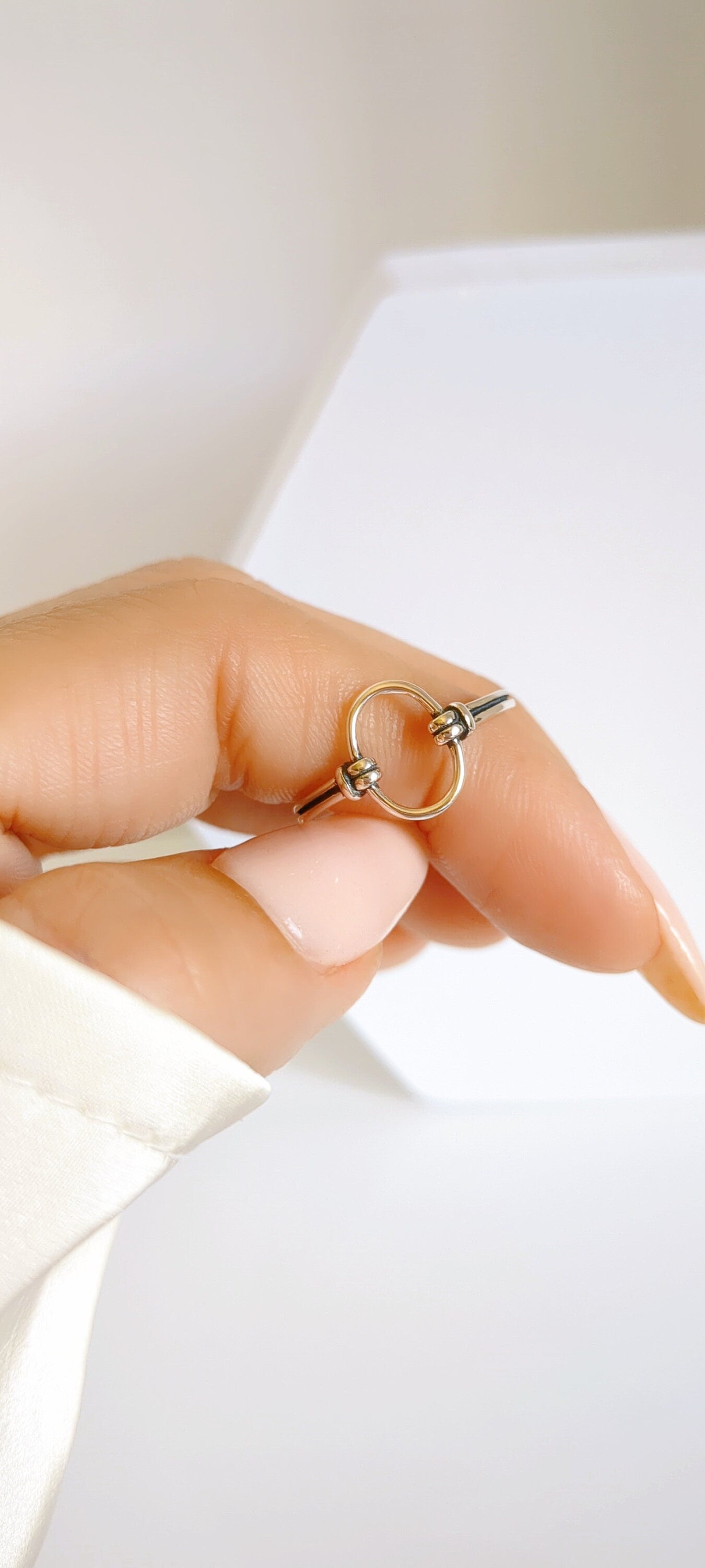 Sterling Silver Open Circle Ring, Halo Women Ring, O Ring, Stack Ring, Simple Ring, Halo Ring