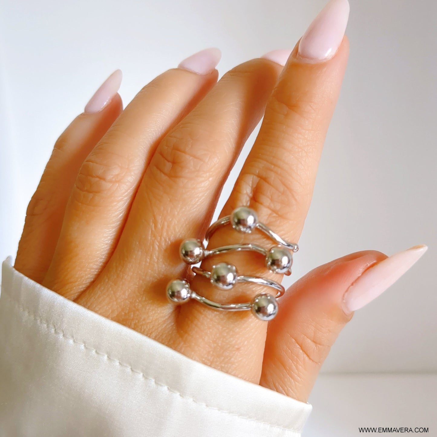 Sterling Silver Ring Multi Beads Ring, Statement Silver Ring, Balls Ring, Women's Silver Ring, Gift for Women