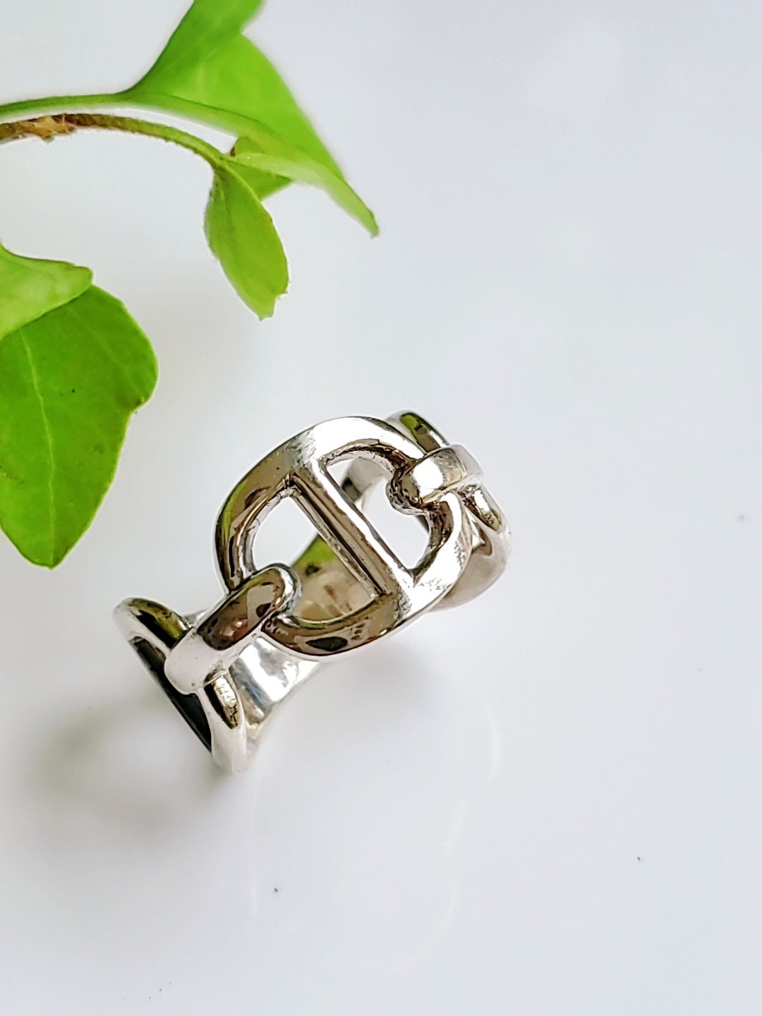 Large Sterling Silver Chain Ring