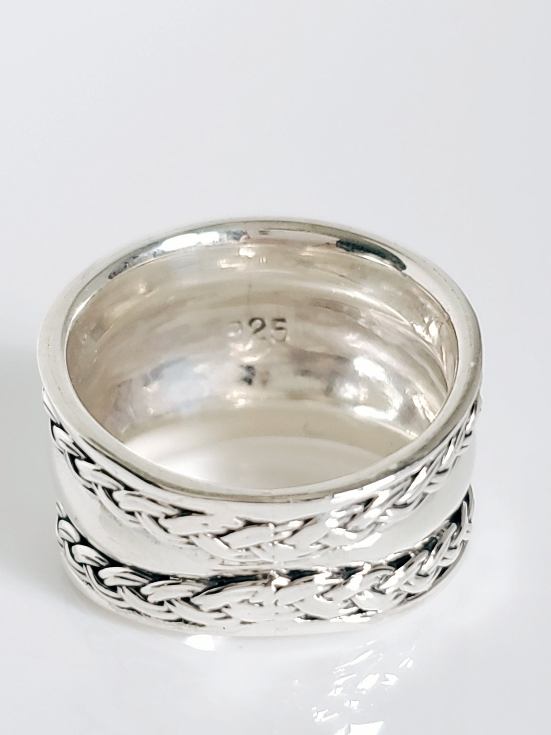Solid Sterling Silver Wide Band Ring