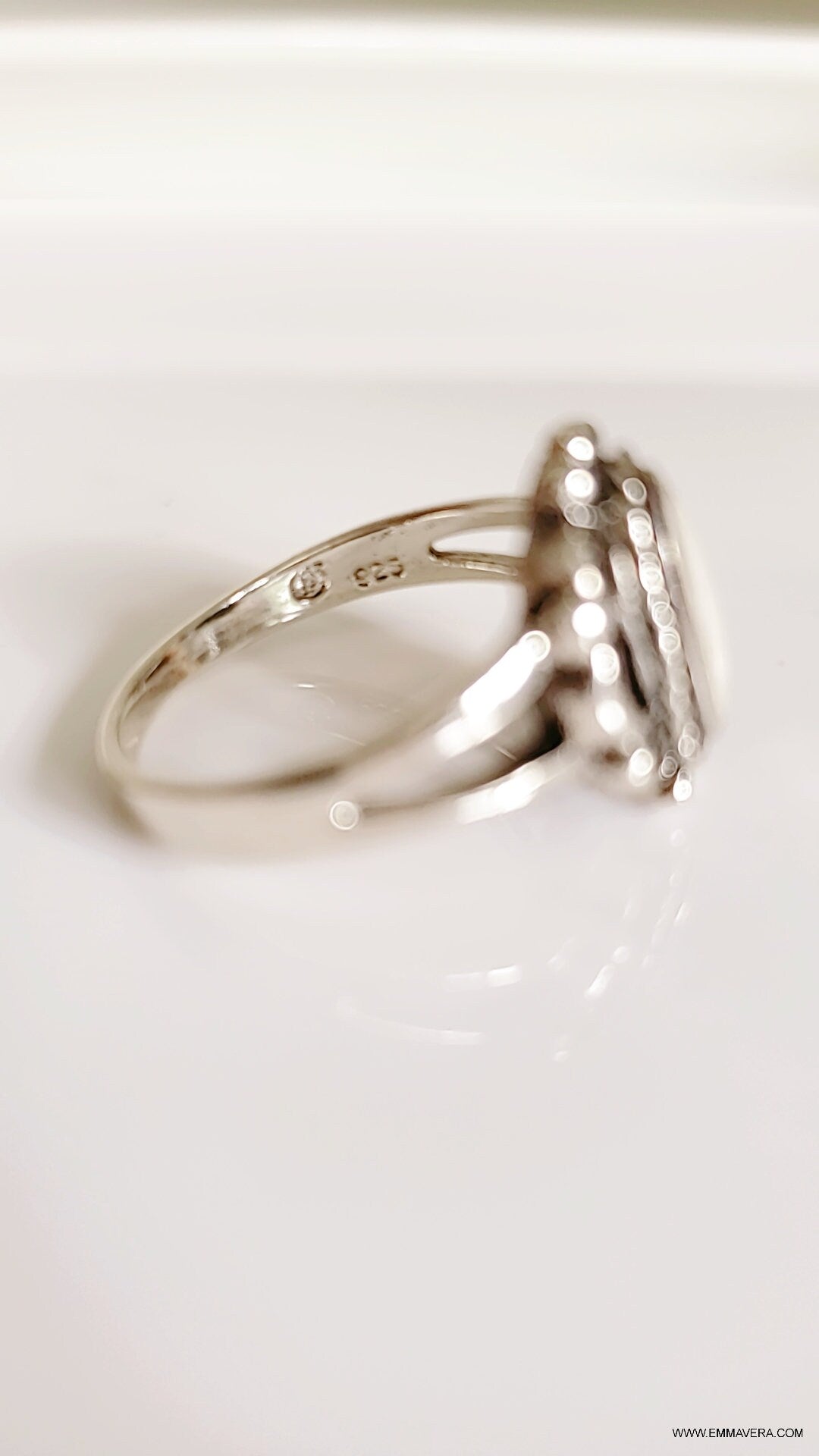 Sterling Silver Mother of Pearl Ring, Women's Ring, Minimalist Ring, Genuine Stone, 925 Stamped, Anniversary Gift, Gift for Women