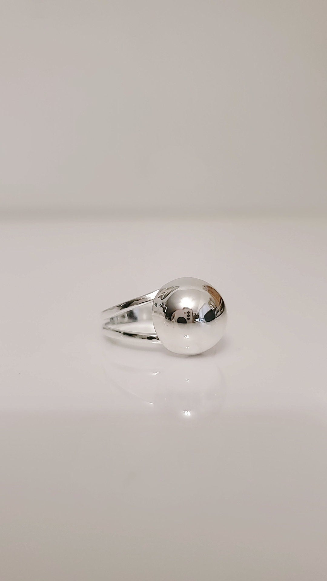 Sterling Silver Half Globe Ring, Half Ball Ring, Sphere Ring, Ball Ring, Lite Geometric Ring, 925 Silver Ring for Women