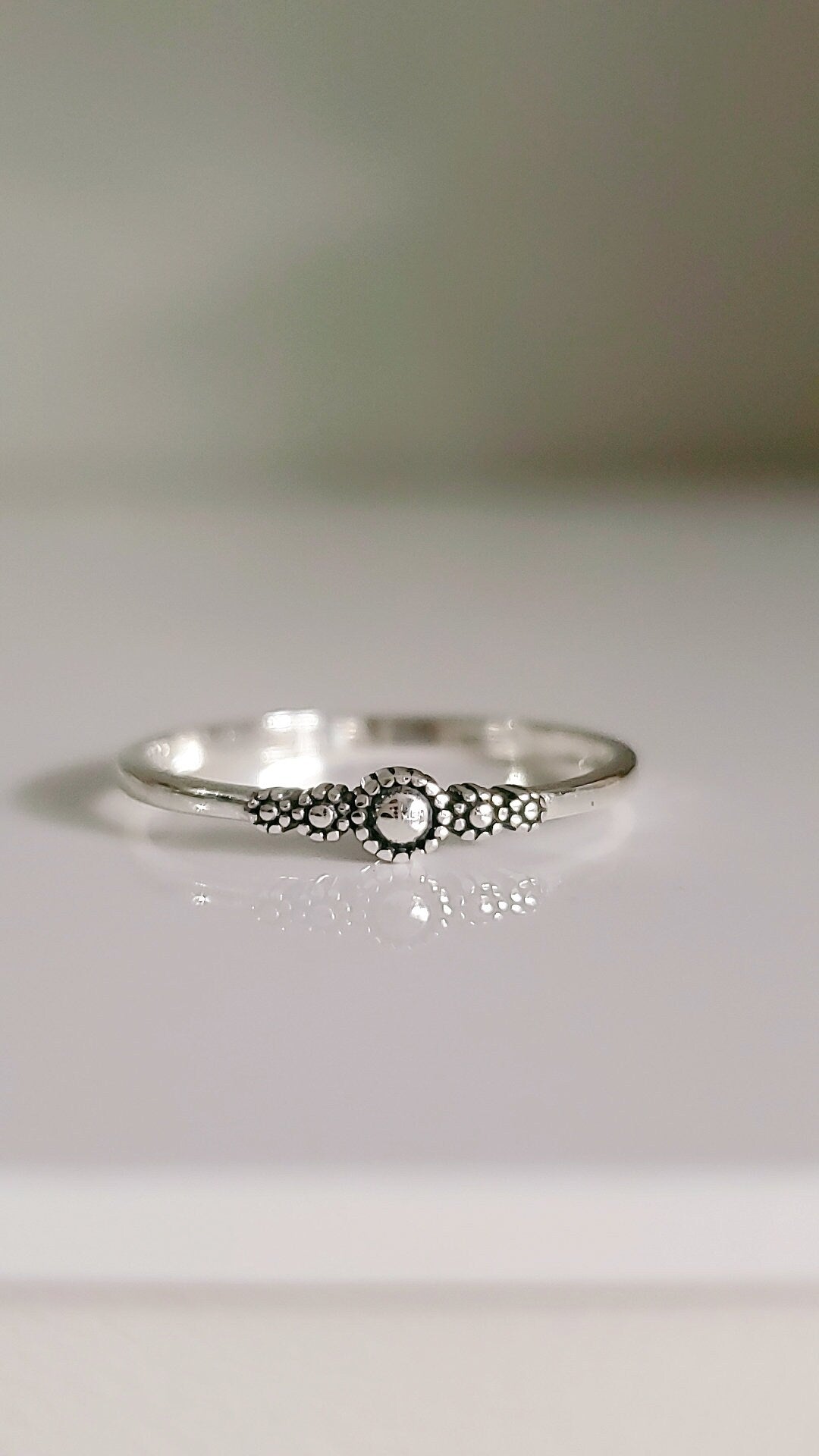 Sterling Silver Dainty Bali Ring, Thin Band, 925 Minimalist Ring, Women's Simple Ring, 925 Stamped, Stack Ring,