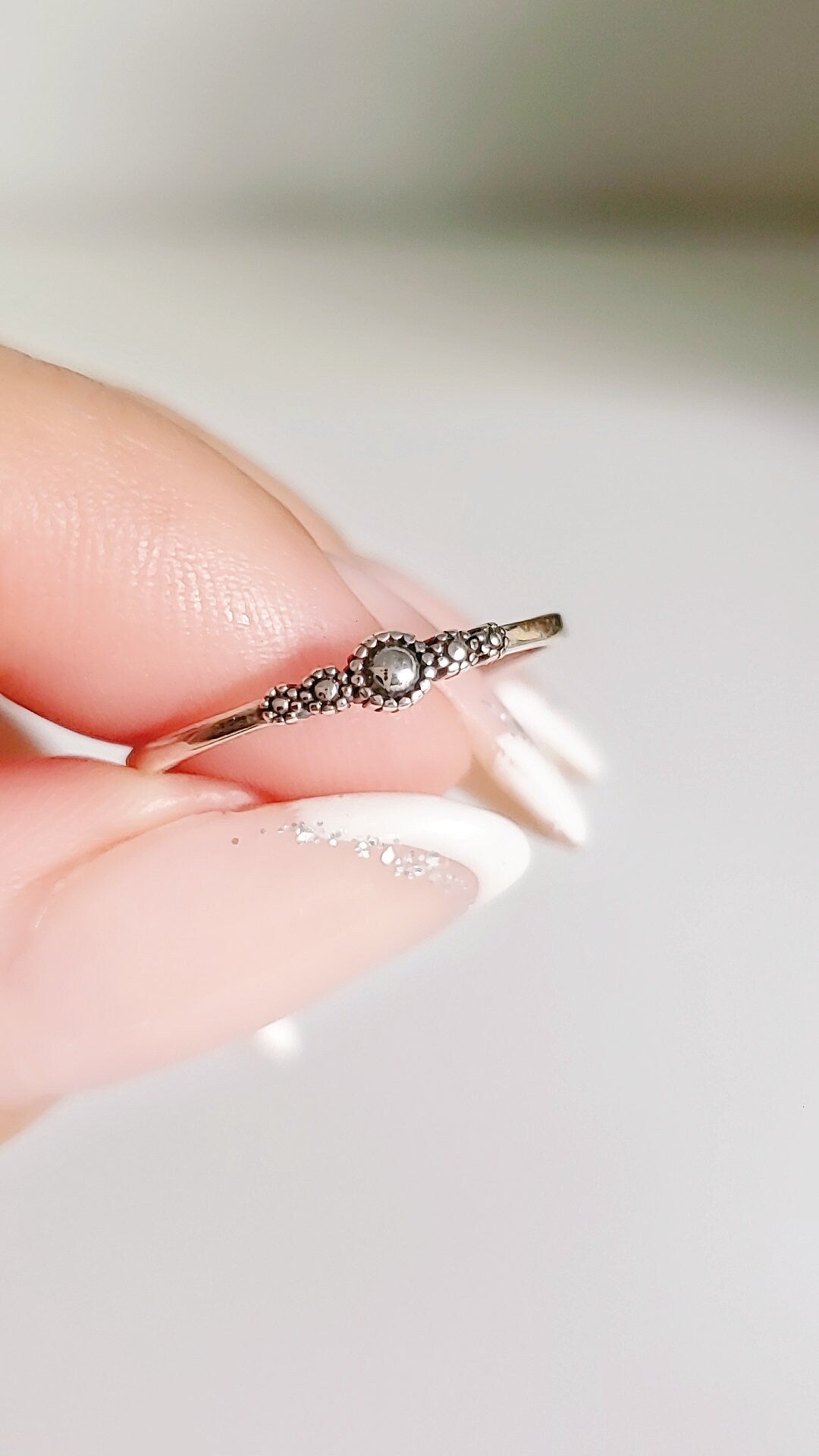 Sterling Silver Dainty Bali Ring, Thin Band, 925 Minimalist Ring, Women's Simple Ring, 925 Stamped, Stack Ring,