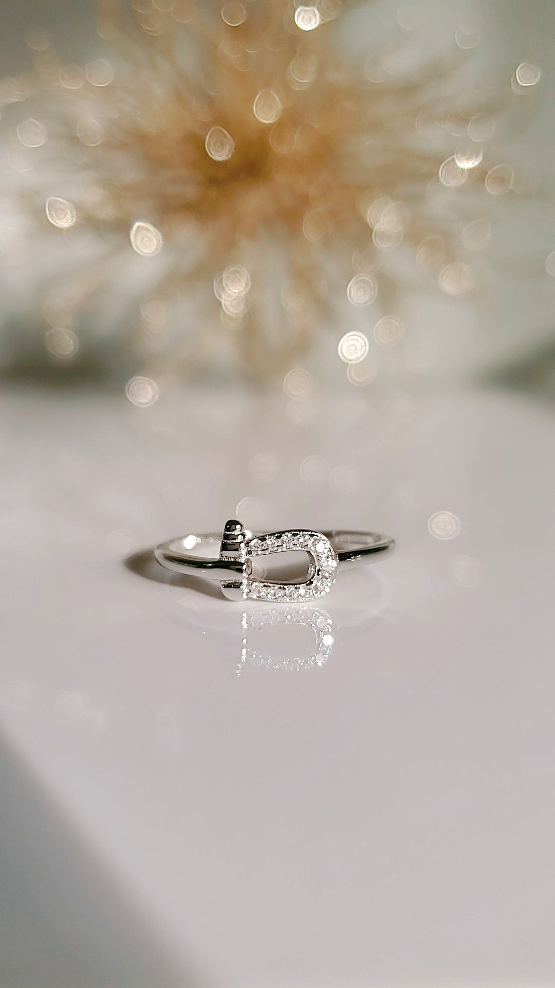 Sterling Silver Dainty Belt Buckle Ring