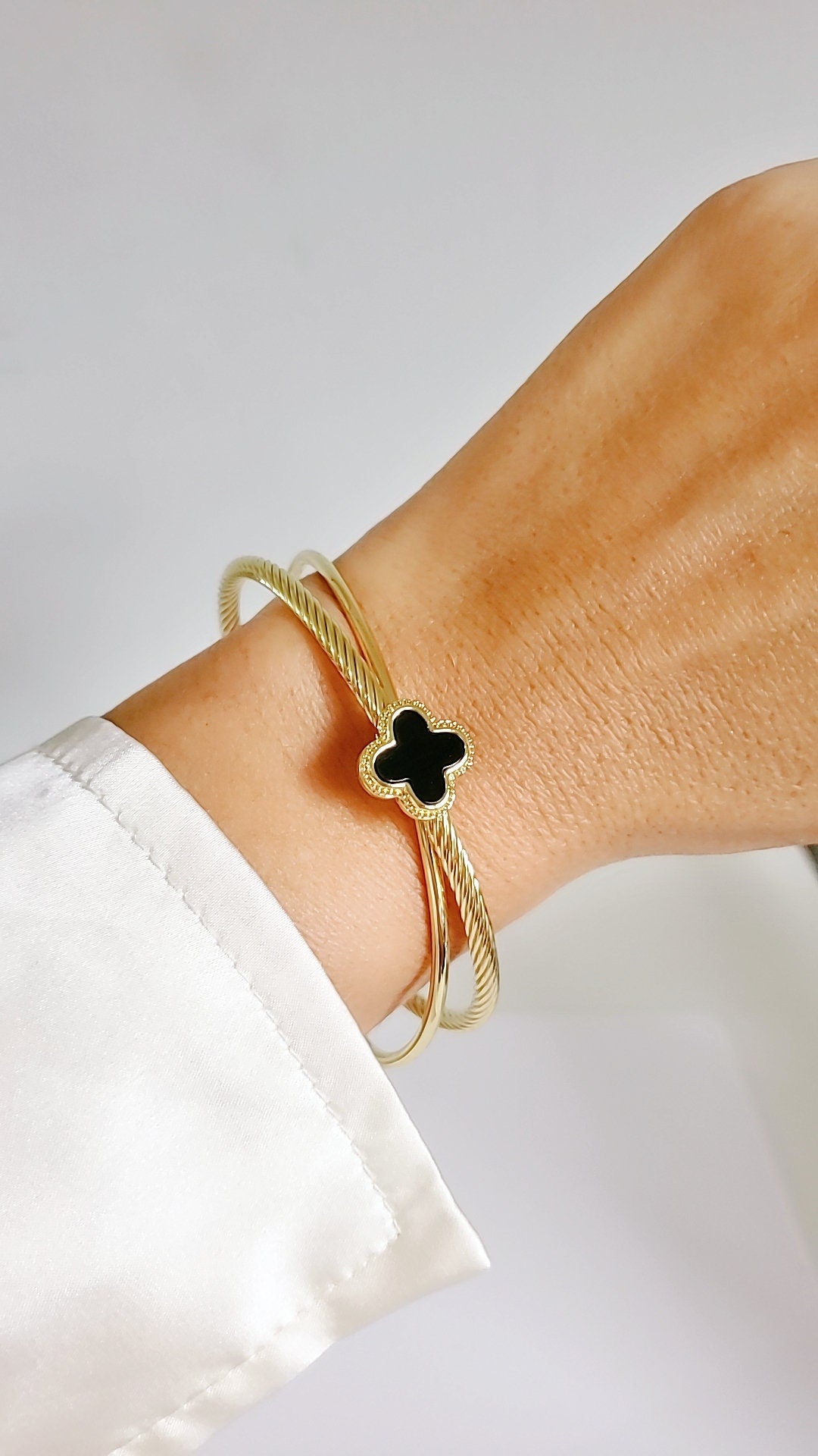 Black Clover Gold Bangle Bracelet