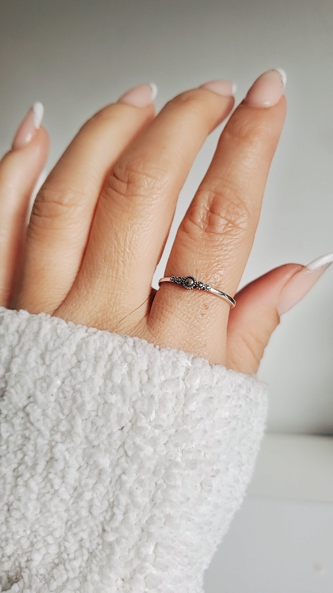 Sterling Silver Dainty Bali Ring, Thin Band, 925 Minimalist Ring, Women's Simple Ring, 925 Stamped, Stack Ring,