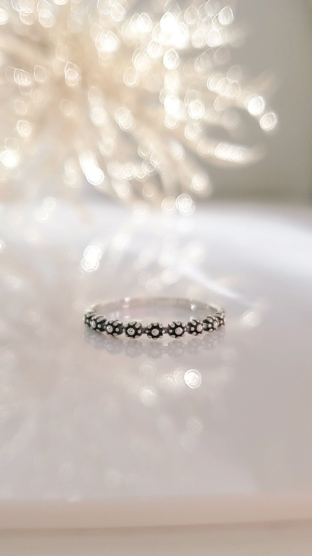 Sterling Silver Dainty Little Flowers Ring