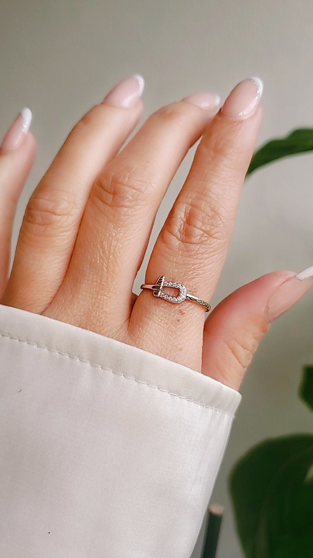 Sterling Silver Dainty Belt Buckle Ring, Tiny Statement Ring, 925 Minimalist Ring, Womens Simple Ring, 925 Stamped, Stack Ring