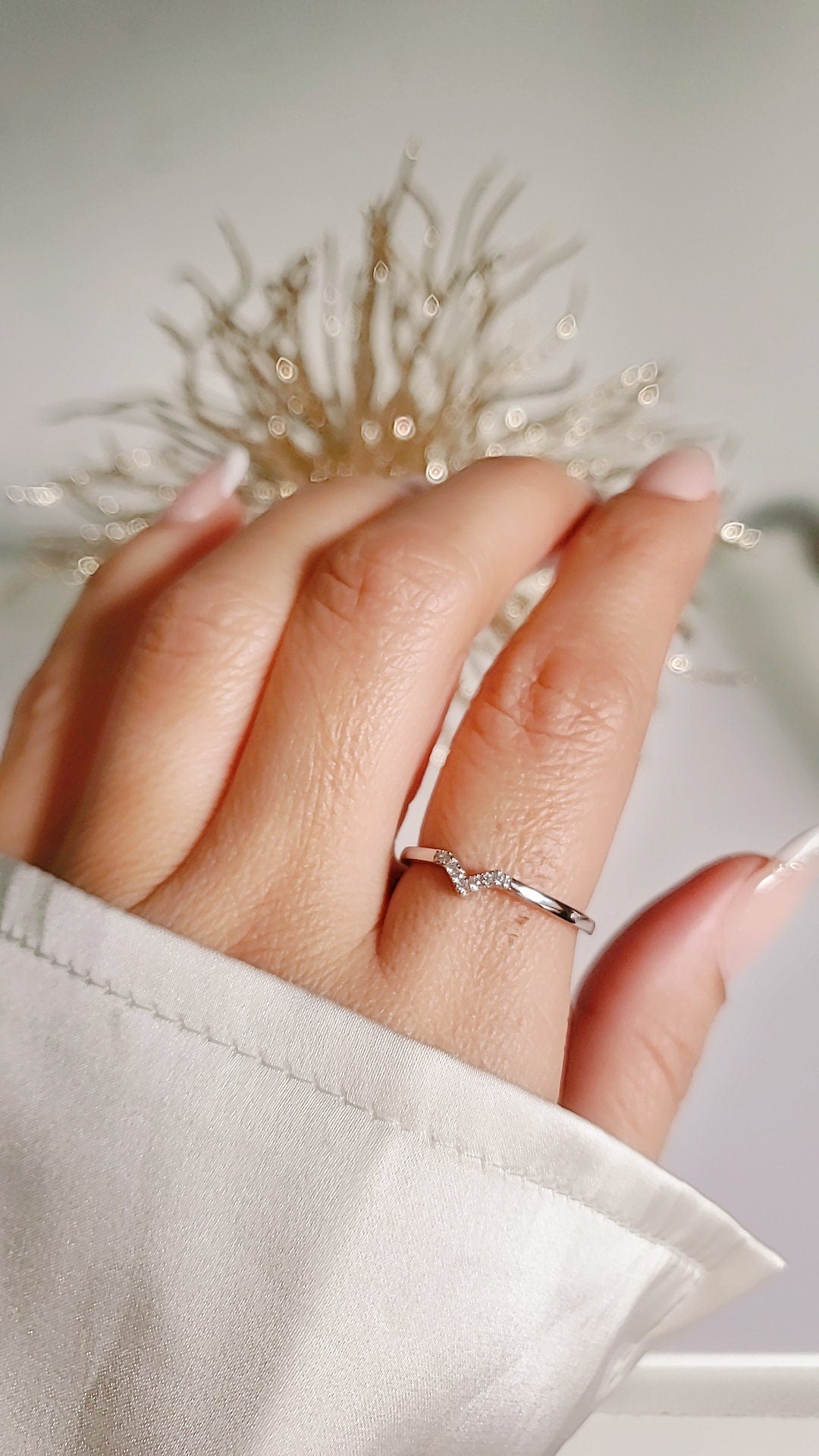 Sterling Silver Dainty Chevron Ring, V Band, 925 Minimalist Ring, Womens Simple Ring, 925 Stamped, Stack Dainty Ring