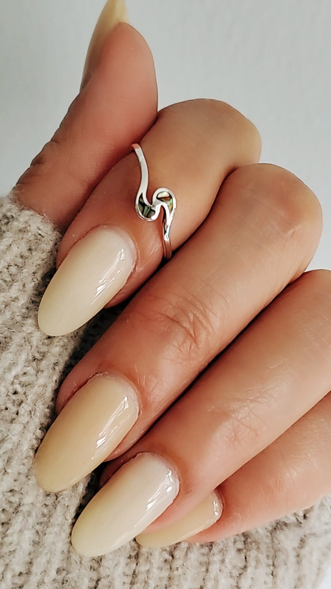 Sterling Silver Dainty Abalone Ring, Women's Ring, Minimalist Ring, Genuine Abalone, 925 Stamped, Anniversary Gift, Gift for Women