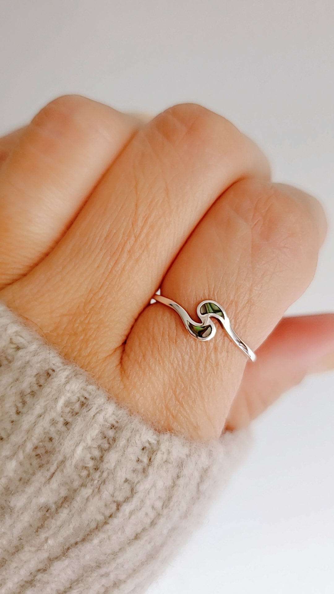 Sterling Silver Dainty Abalone Ring, Women's Ring, Minimalist Ring, Genuine Abalone, 925 Stamped, Anniversary Gift, Gift for Women