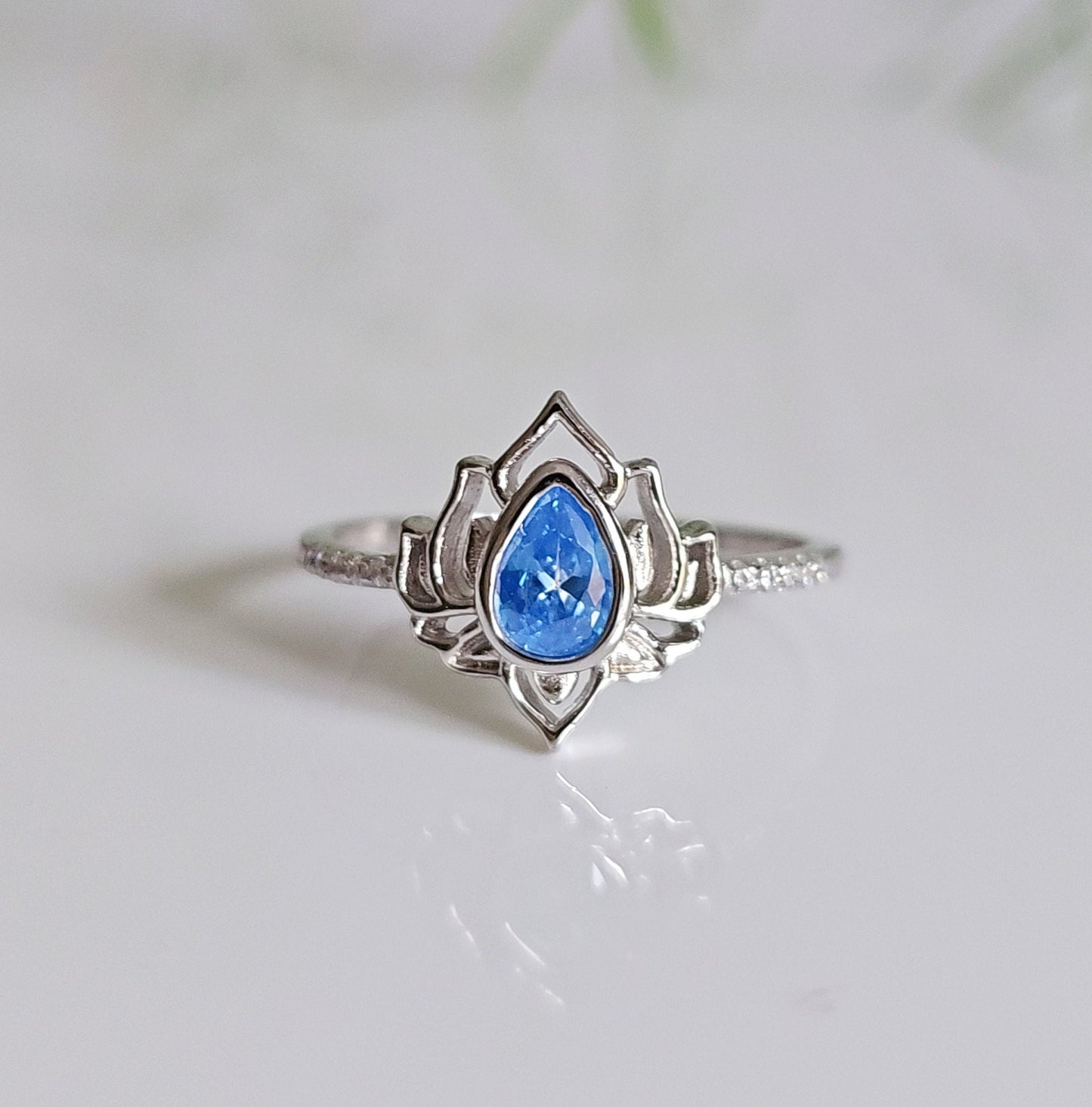 Sterling Silver Lotus Ring, Flower Sterling Silver Ring, Mandala Ring, 925 S Minimalist Ring