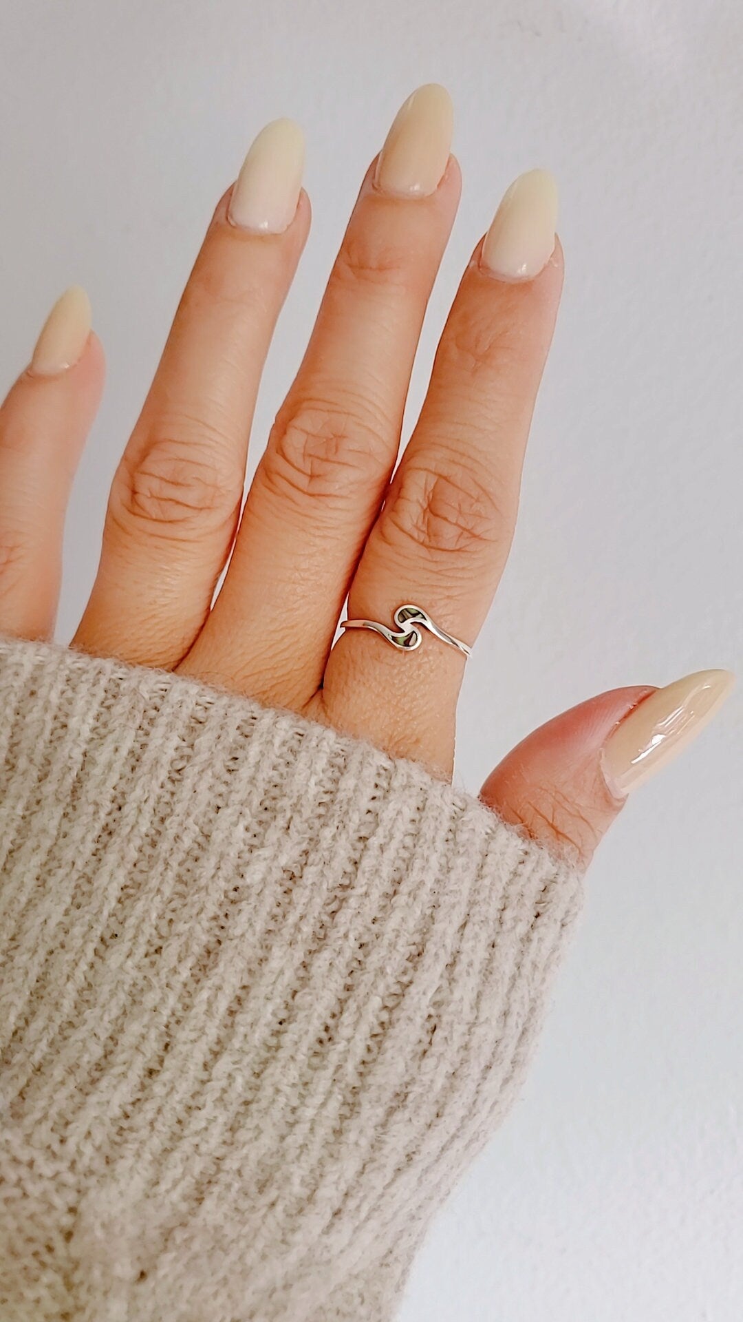 Sterling Silver Dainty Abalone Ring, Women's Ring, Minimalist Ring, Genuine Abalone, 925 Stamped, Anniversary Gift, Gift for Women