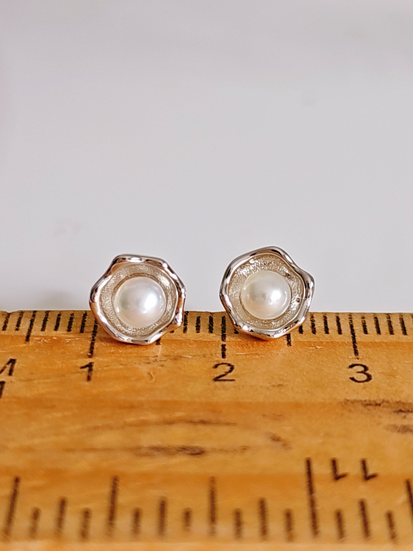 Sterling Silver Dainty Pearl Earrings