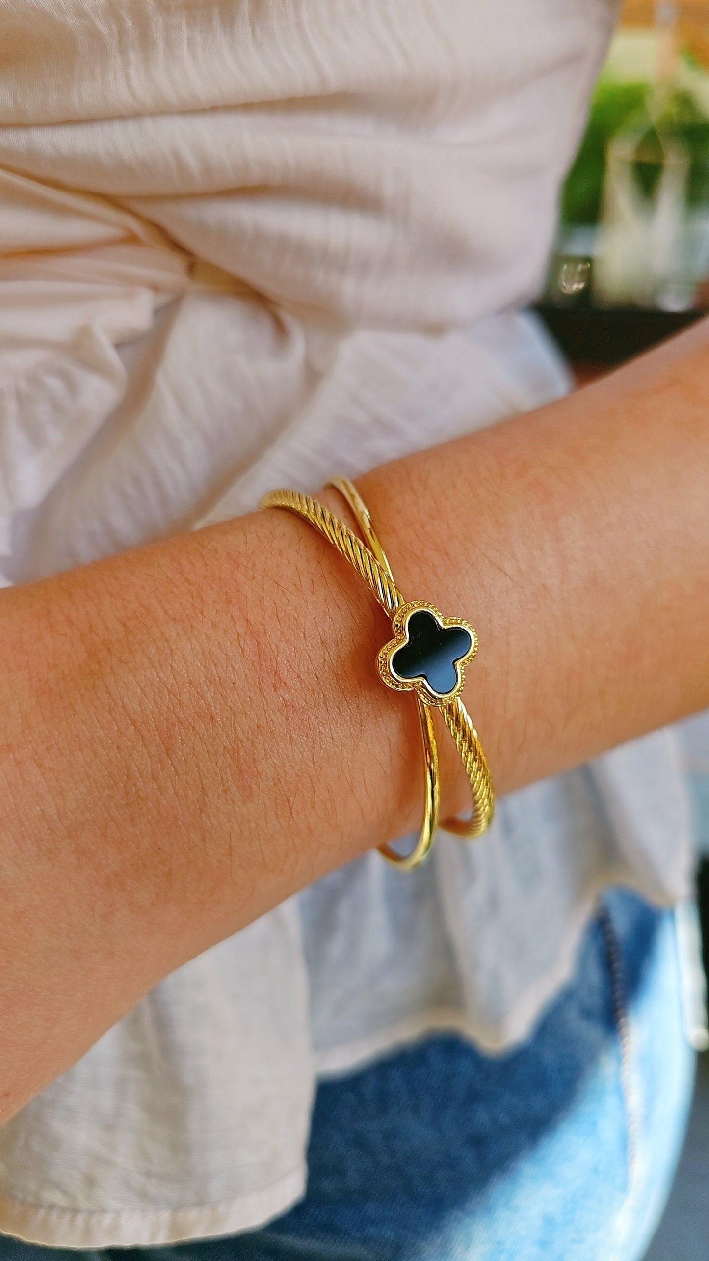 Black Clover Gold Bangle Bracelet