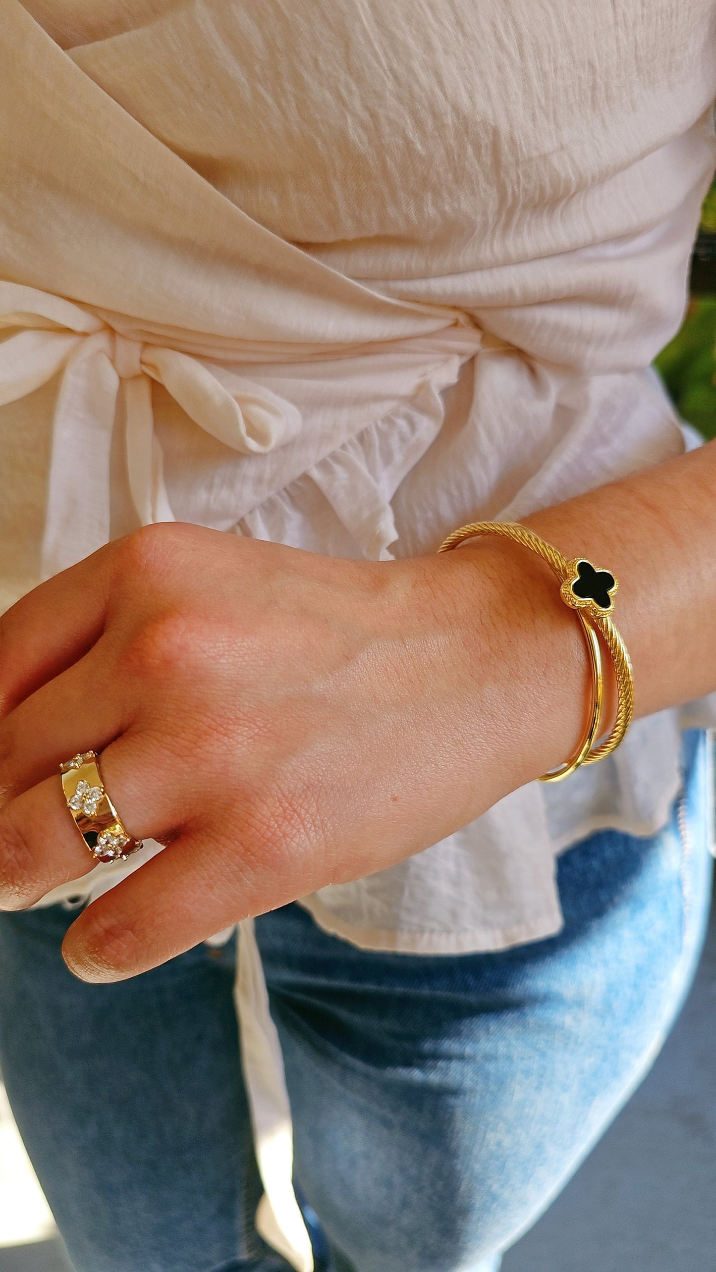 Black Clover Gold Bangle Bracelet