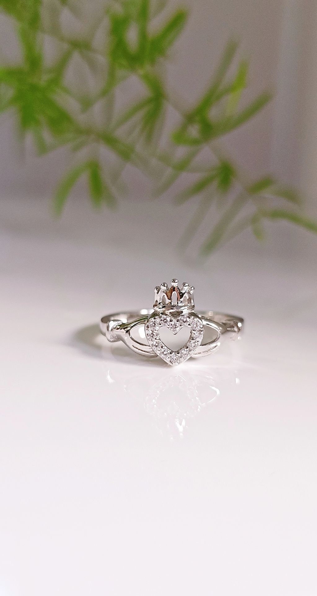 Sterling Silver Claddagh Celtic Ring, Friendship Loyalty Ring, 925 Silver, Irish Promise Ring, Love Ring, Woman's Ring