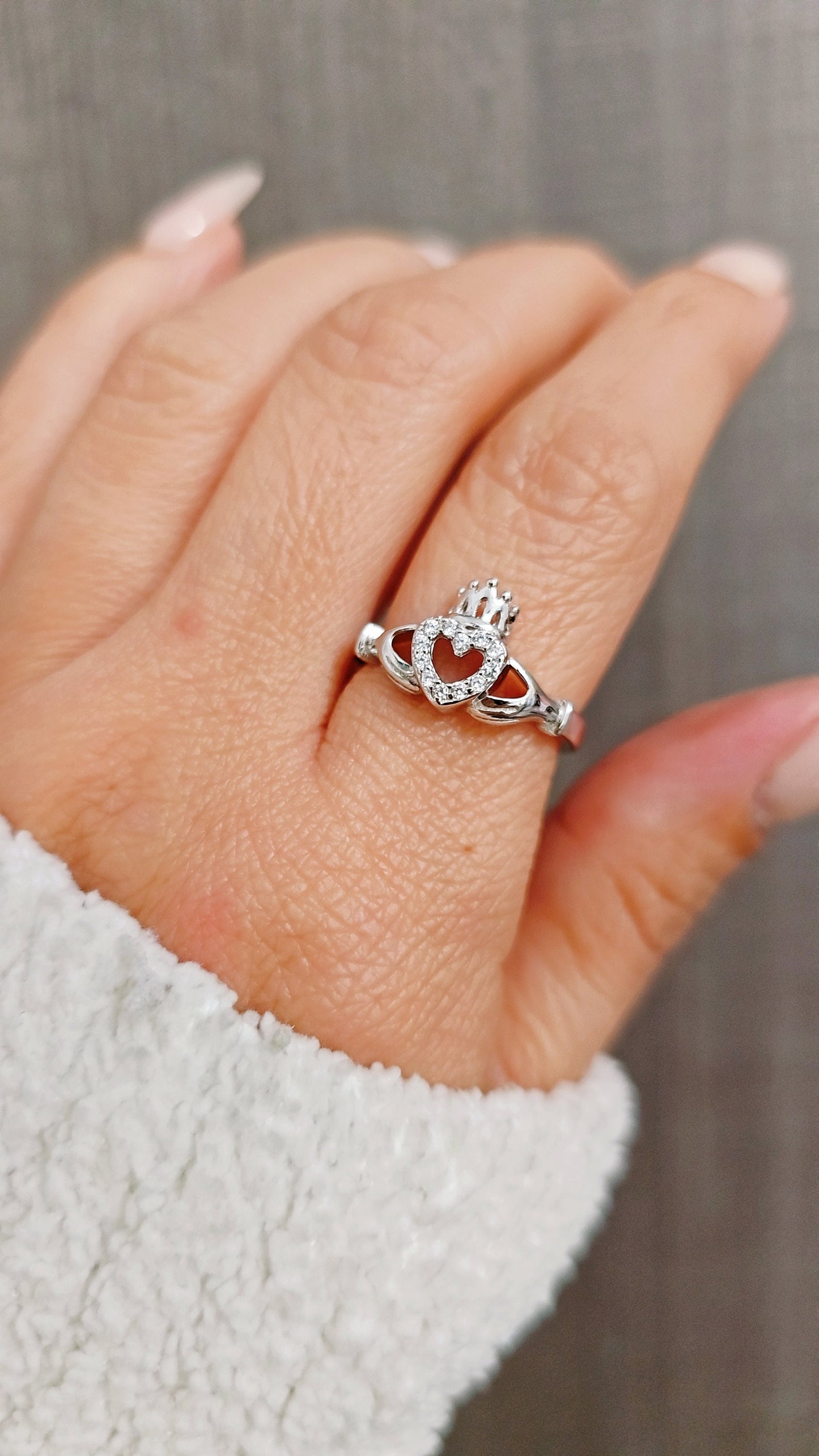 Sterling Silver Claddagh Celtic Ring, Friendship Loyalty Ring, 925 Silver, Irish Promise Ring, Love Ring, Woman's Ring