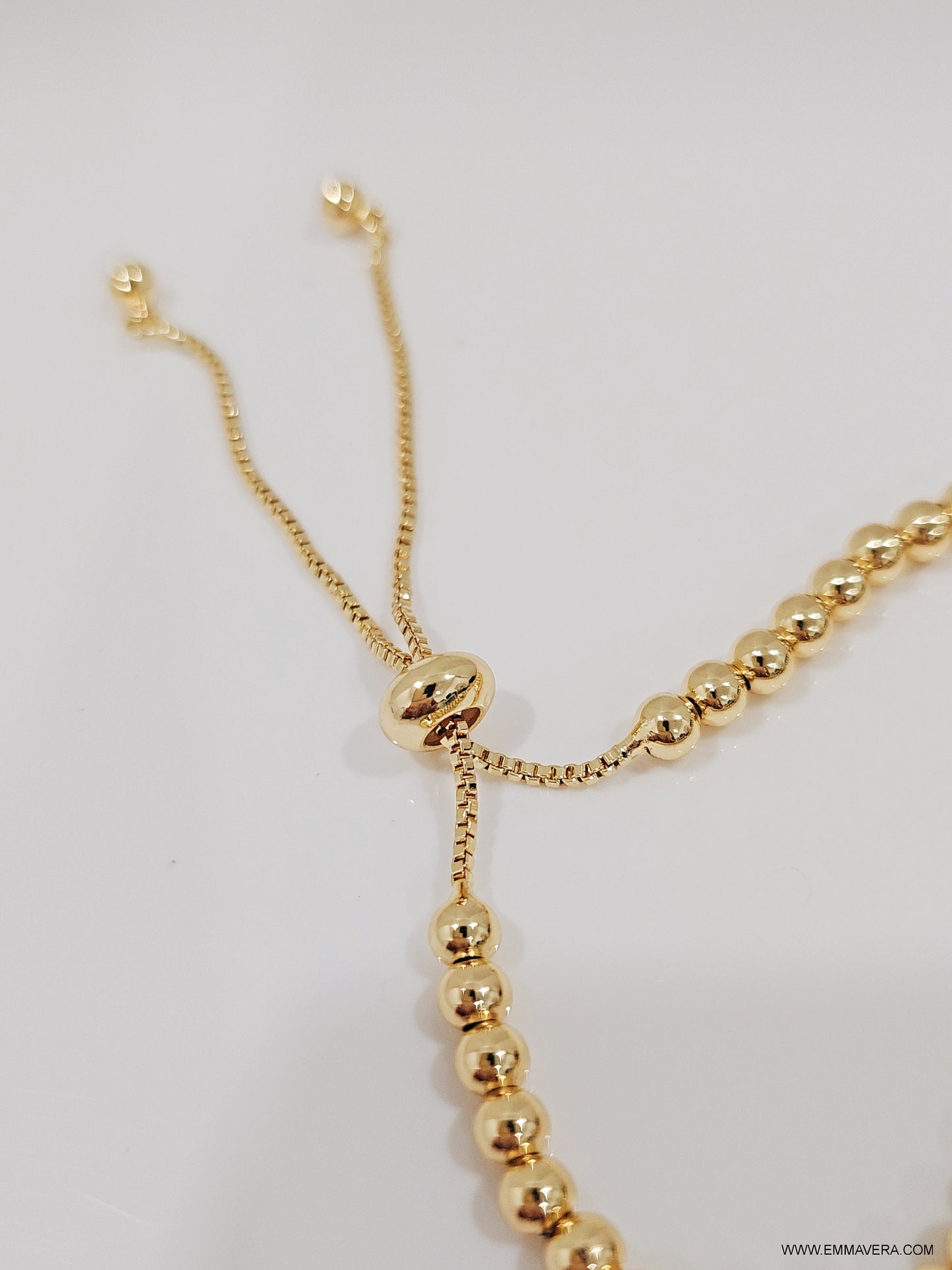 Gold Mother of Pearl White Clover Bracelet
