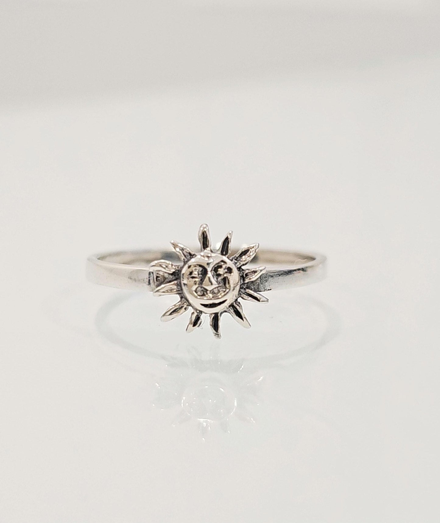 Sterling Silver Sun Ring, Women's Sun Ring, Minimalist Ring for Women