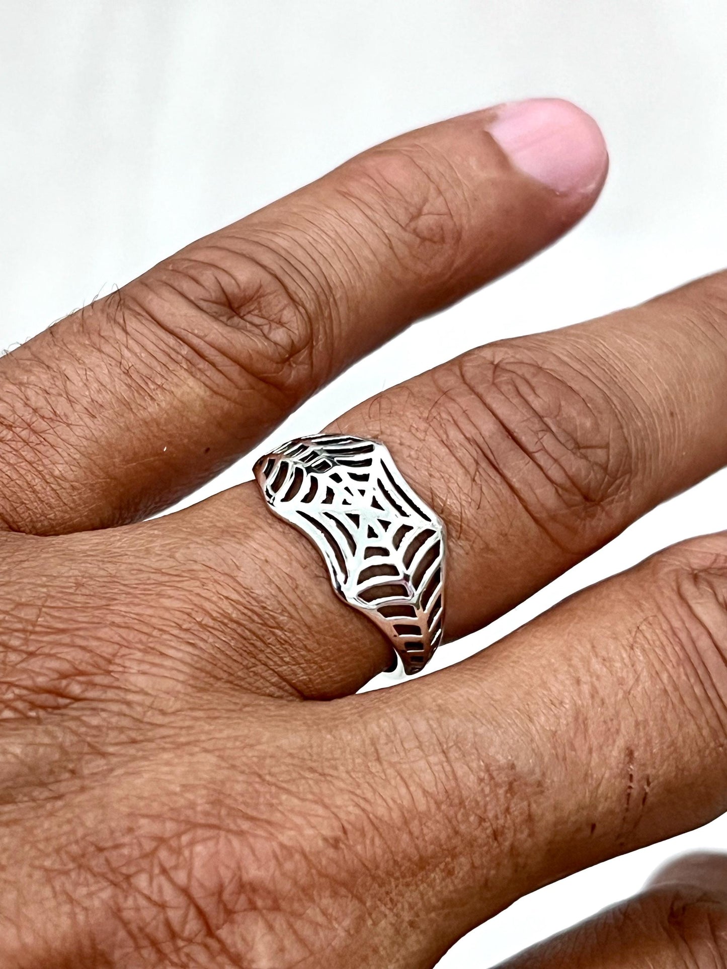 Spider Web Sterling Silver Ring