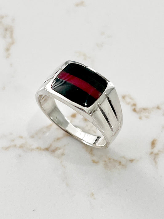 Multi Stone Men's Silver Ring