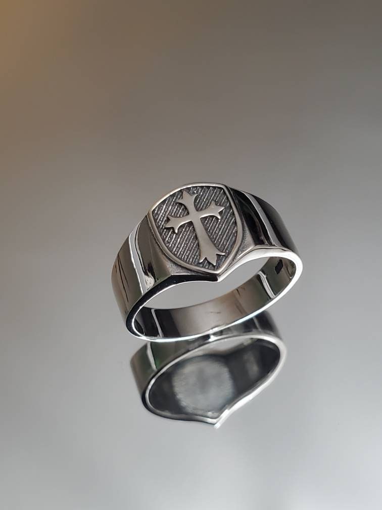 Cross Ring Men's Sterling Silver Ring