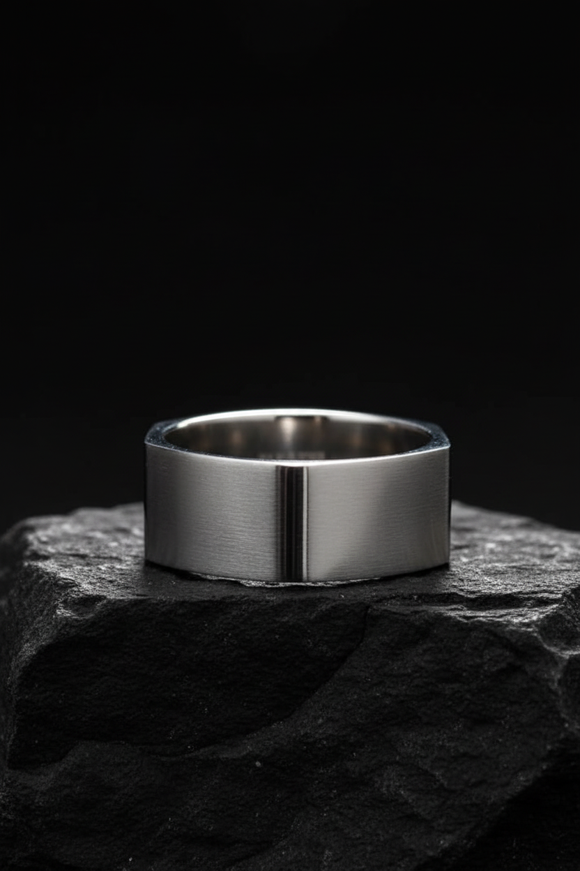 Geometric Square Fashionable Men's Ring – Stainless Steel