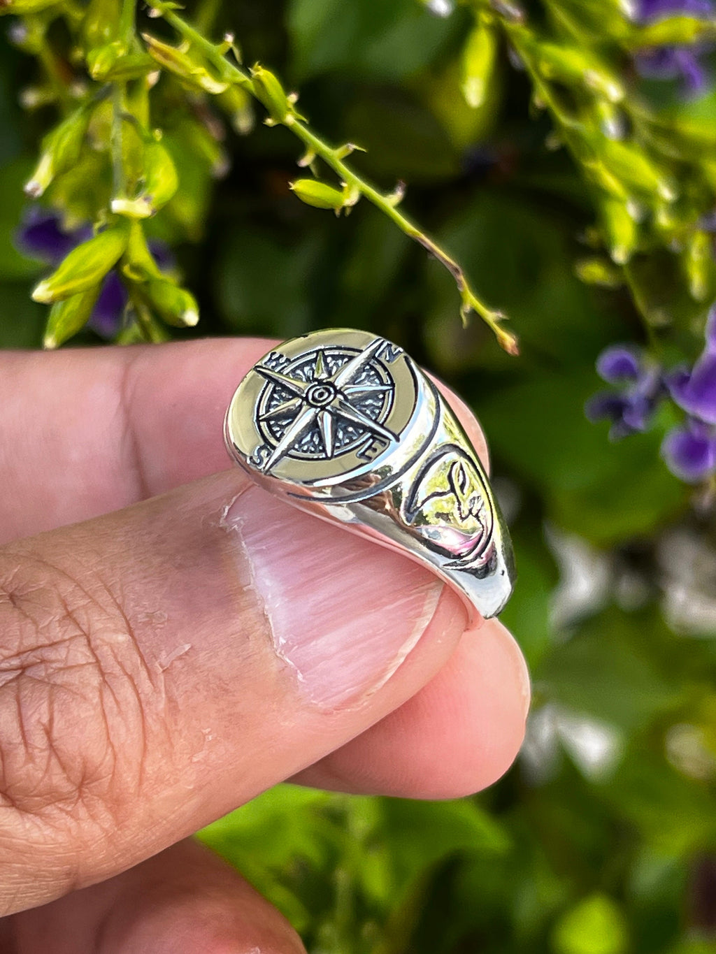 Masculine Compass Men's Ring