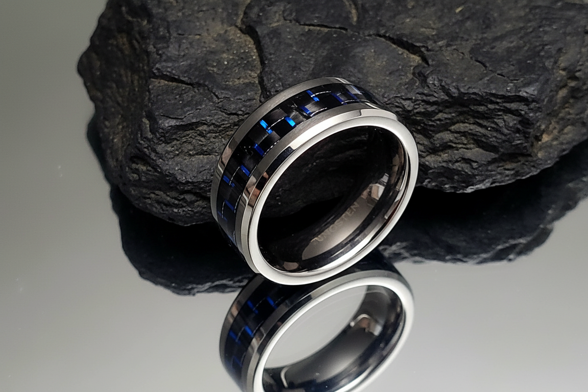 Men's Statement Ring – Tungsten with 8mm Band Width