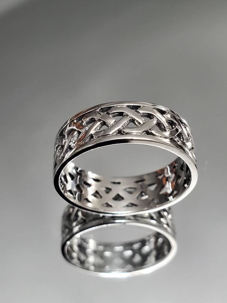 Celtic Woven Oxidized Unisex Wedding Ring – 925 Sterling Silver