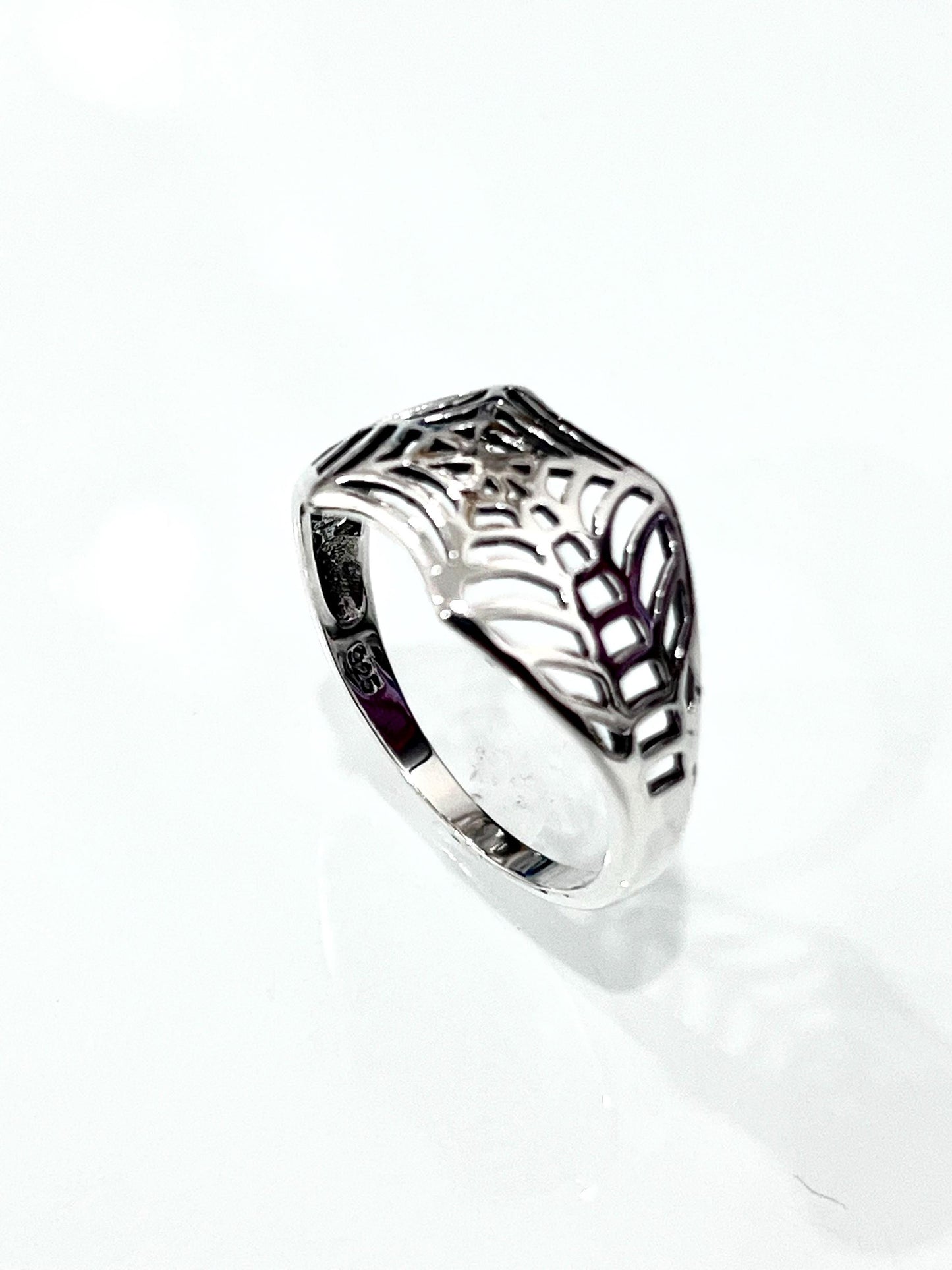 Spider Web Sterling Silver Ring