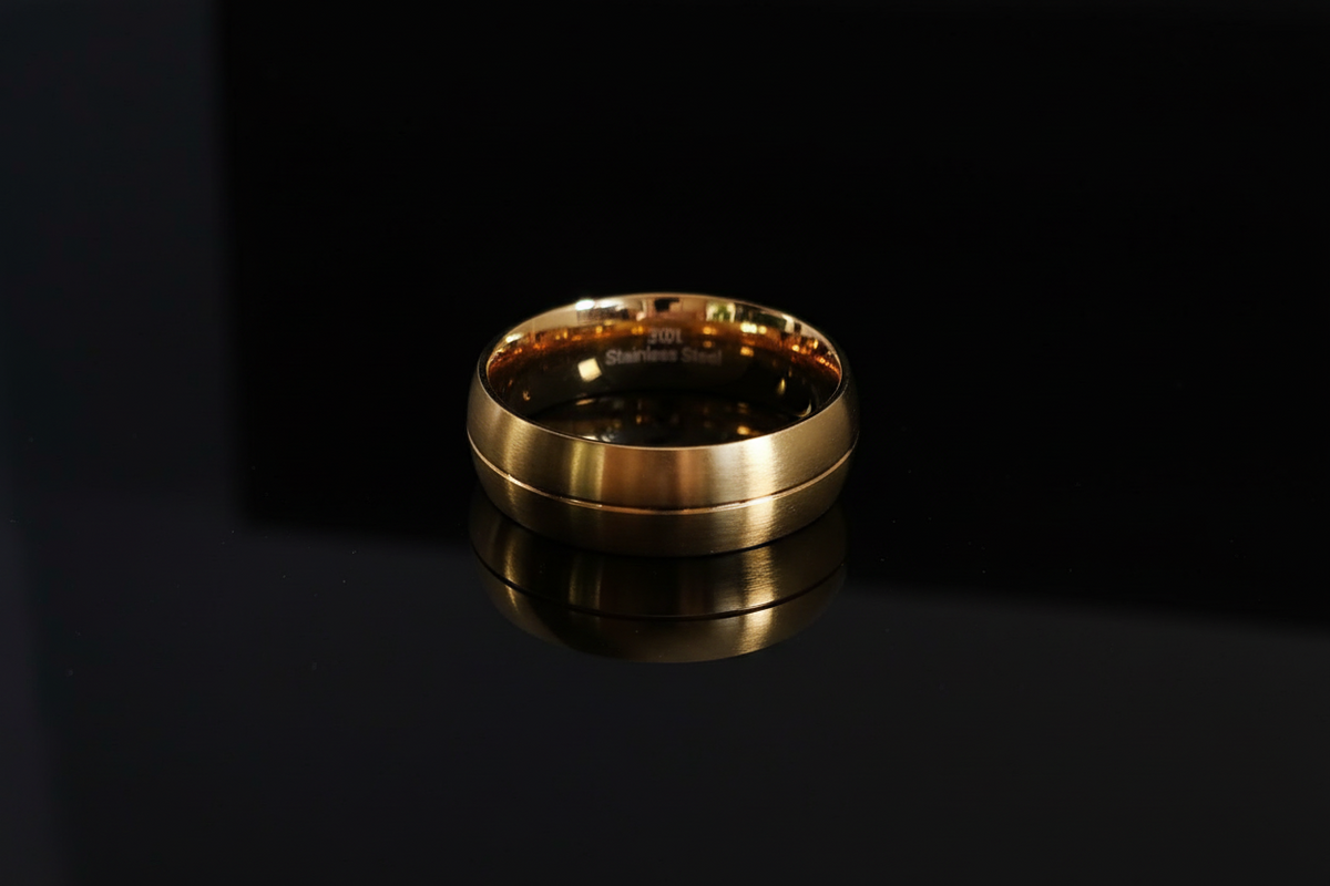 Gold Simple Striped Band