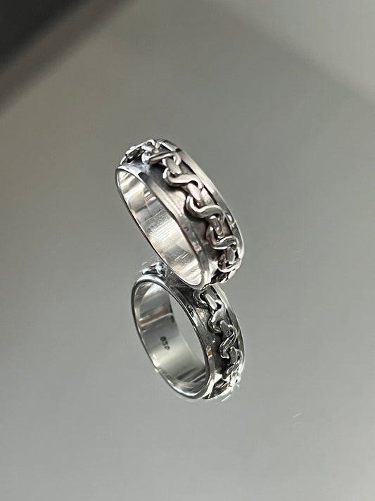 Fidget Spinner Silver Ring Band