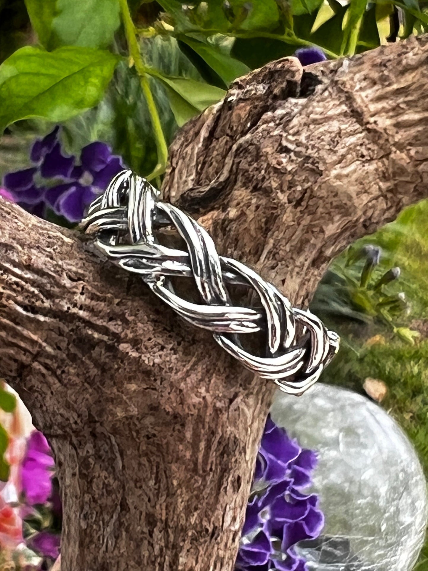 Love Intertwined Braided Sterling Silver Men's Ring