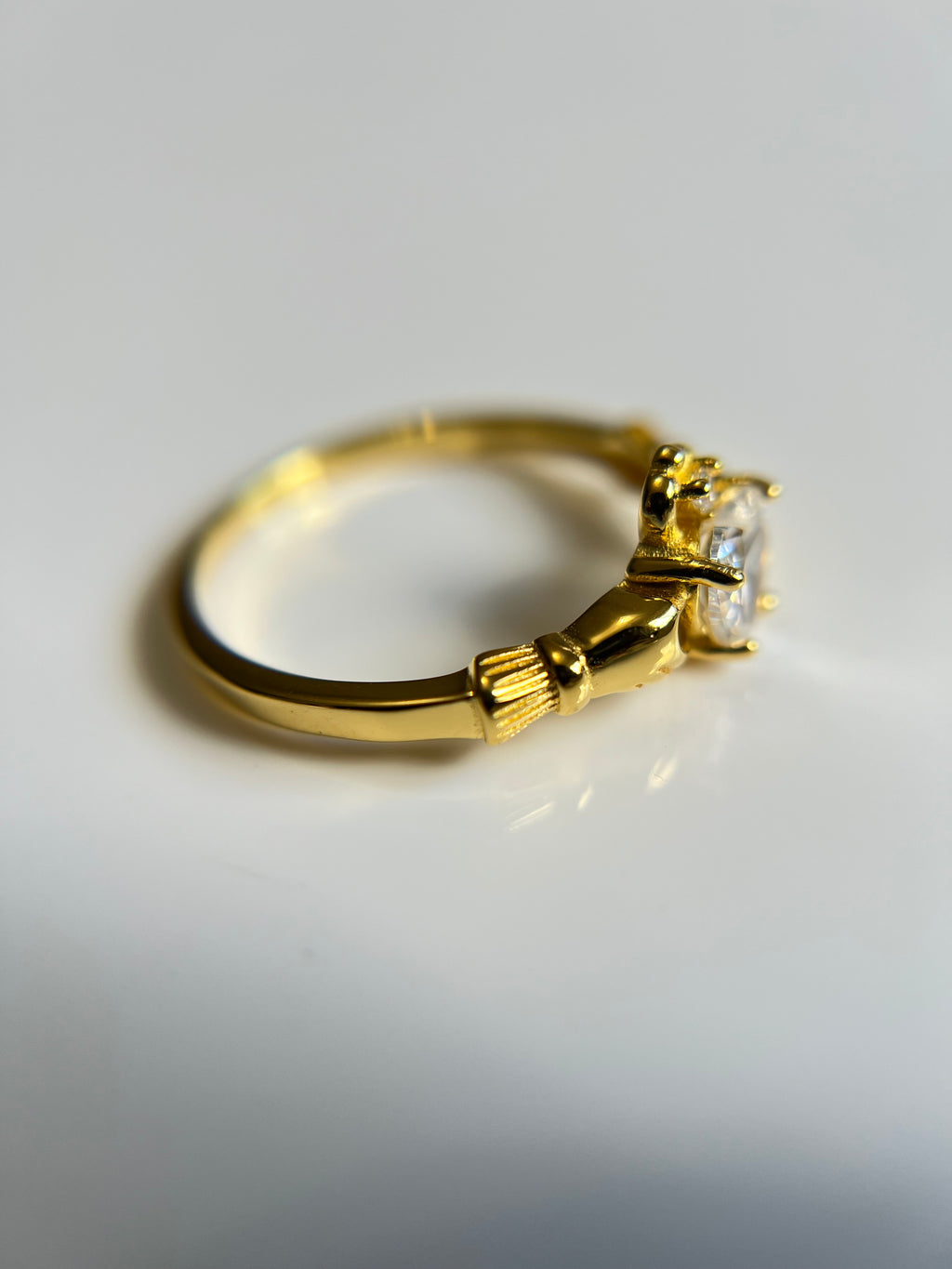 Gold Tone Irish Celtic Claddagh Ring