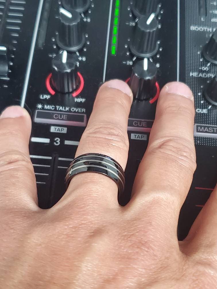 Black 3 Stripe Ring