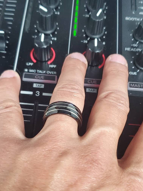 Black 3 Stripe Ring